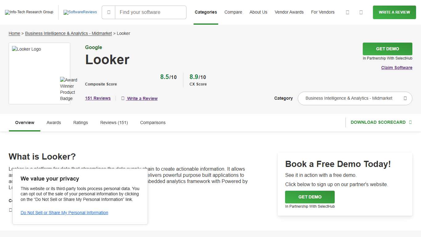 Looker Customer Reviews 2026 Business Intelligence & Analytics